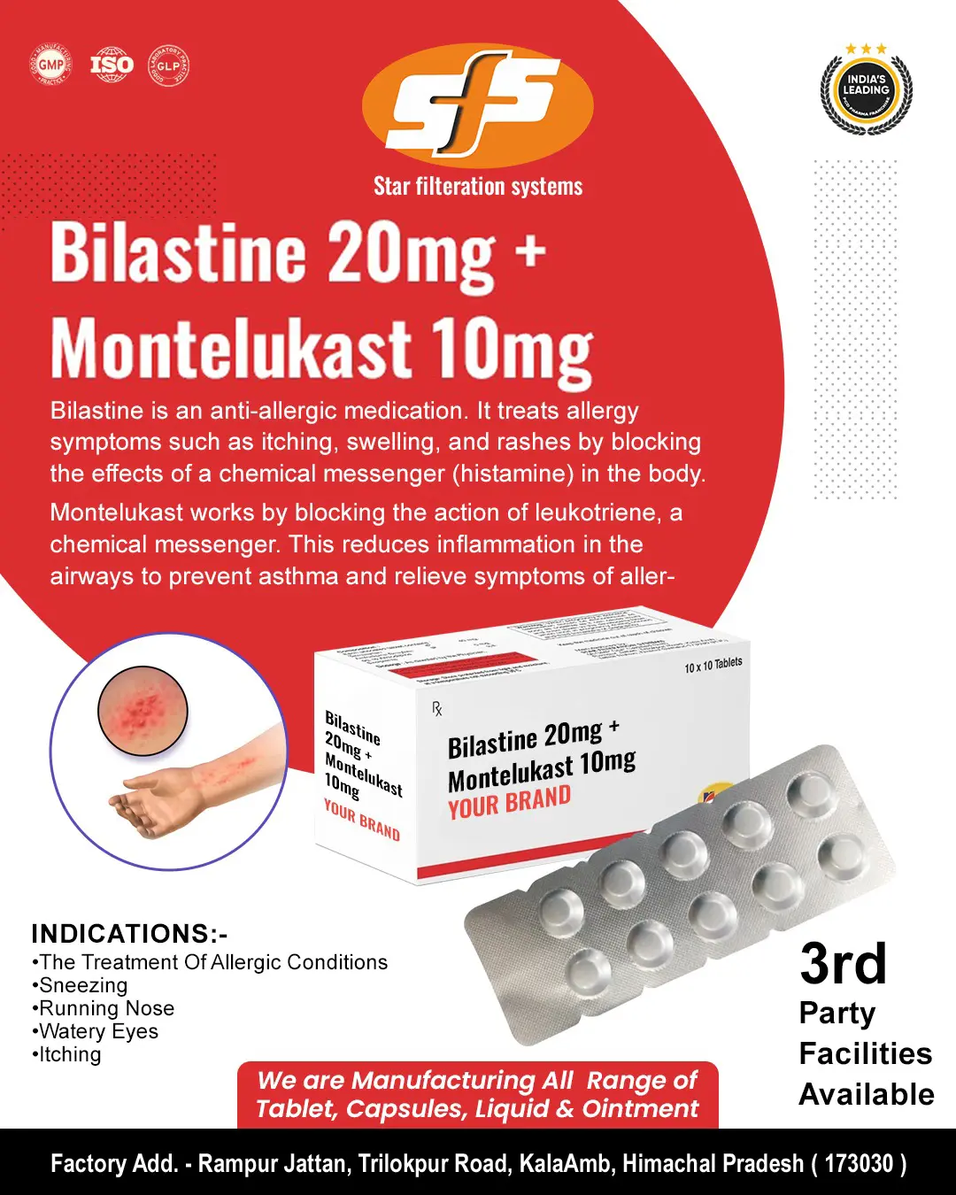 Bilastine 20mg + Montelukast 10mg
