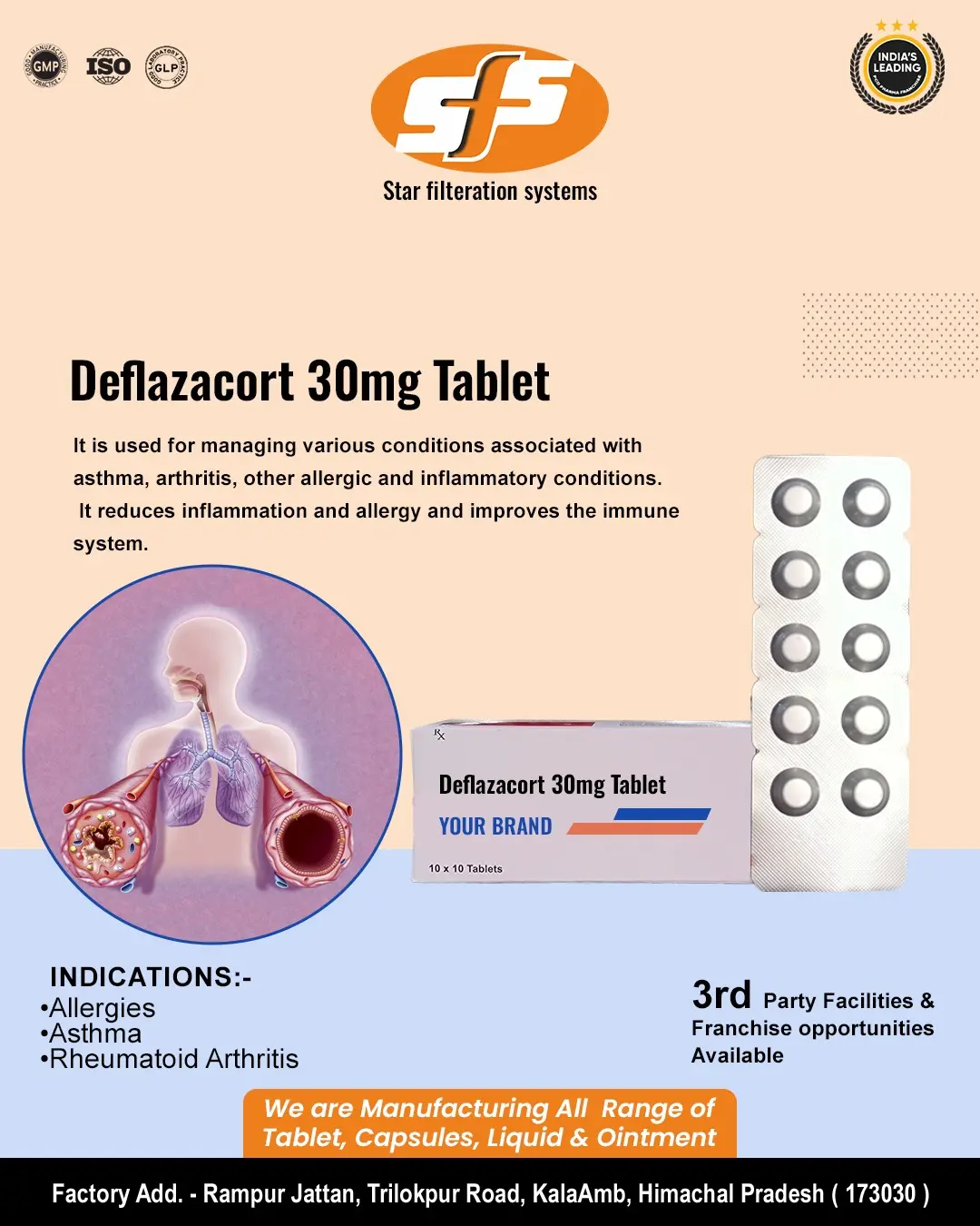 Deflazacort 30mg Tablets 