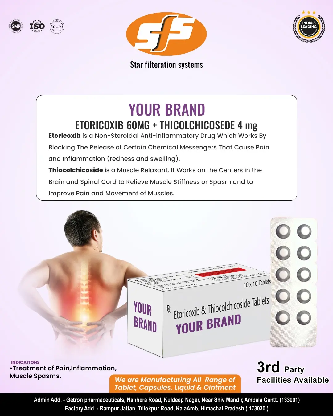 Etoricoxib 60mg + Thicolchicosede 4mg