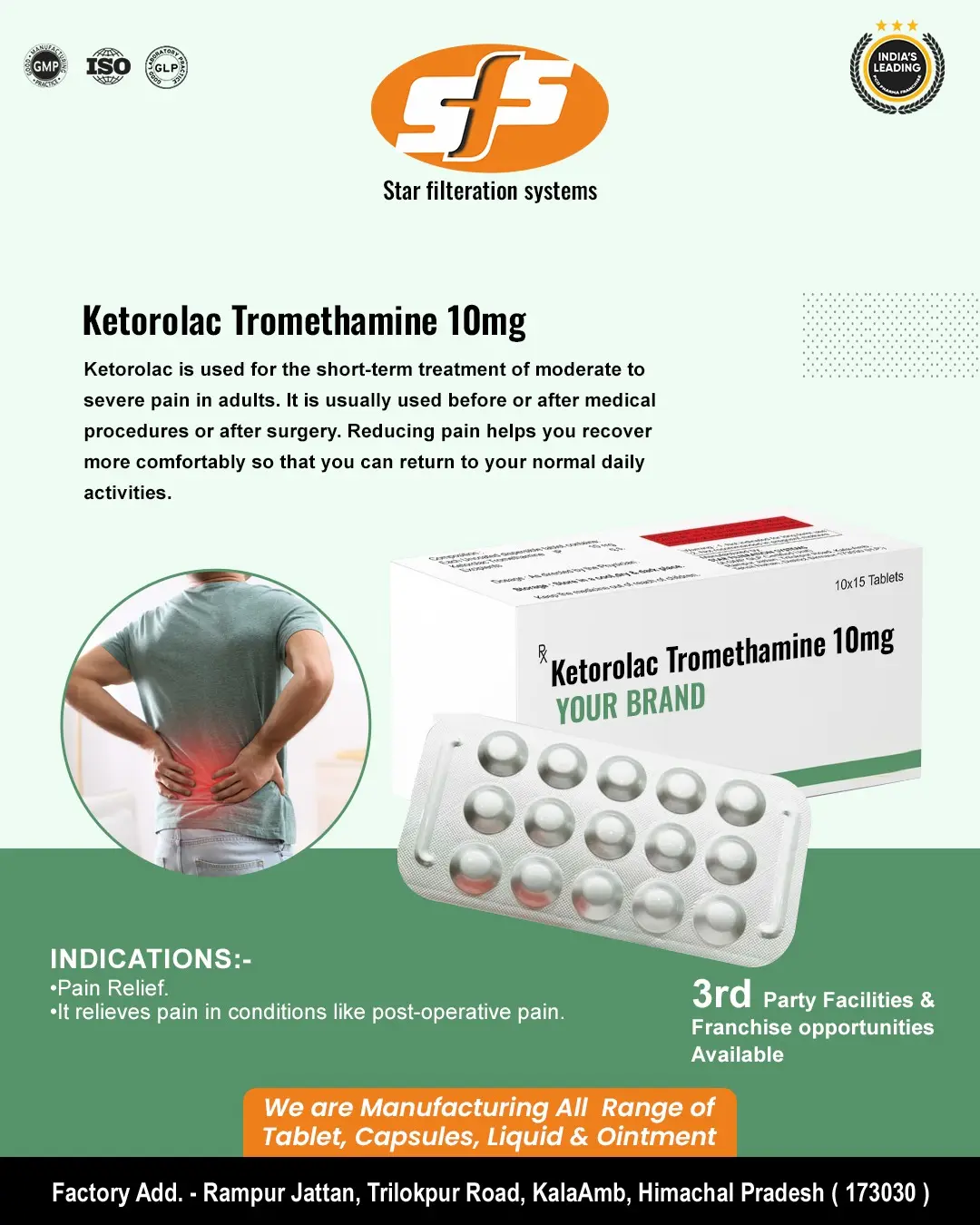 Ketorolac Tromethamine 10mg