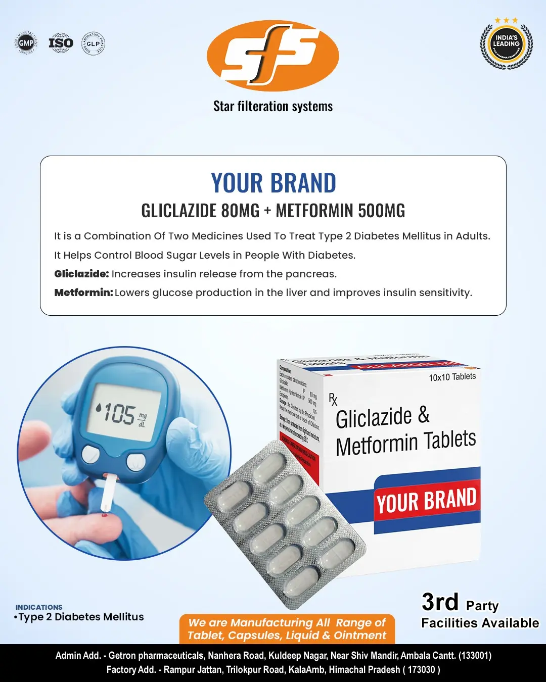 Gliclazide 80mg + Metformin 500mg