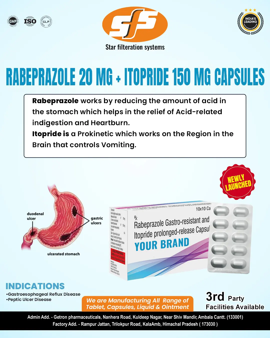 Rabeprazole 20mg + Itopride 150 mg Capsules