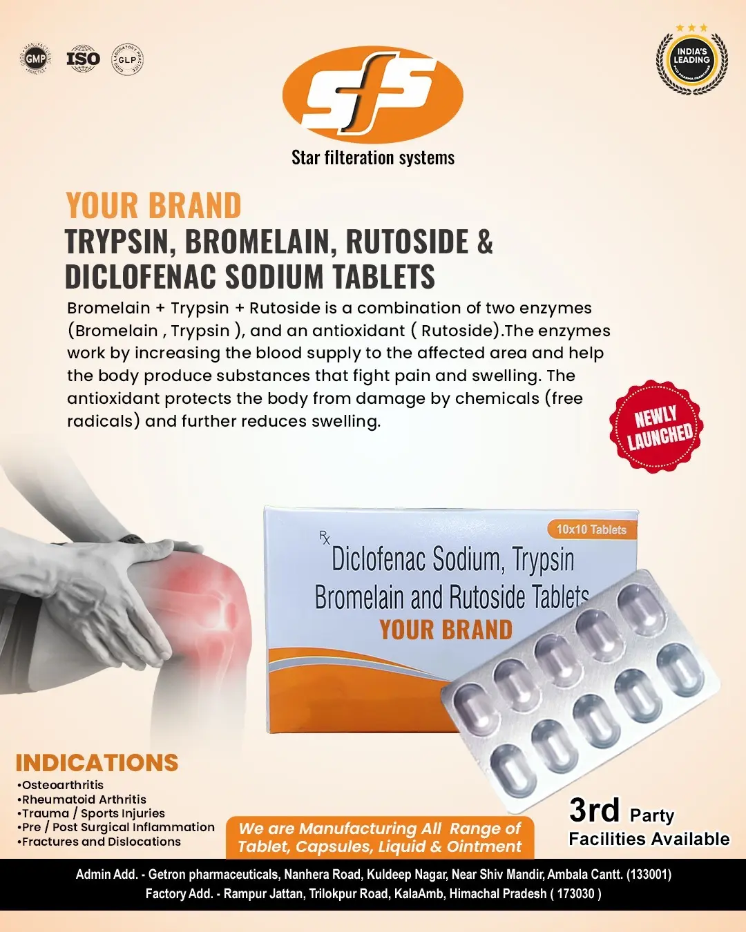 Trypsin, Bromelain, Rutoside & Sodium Tablets