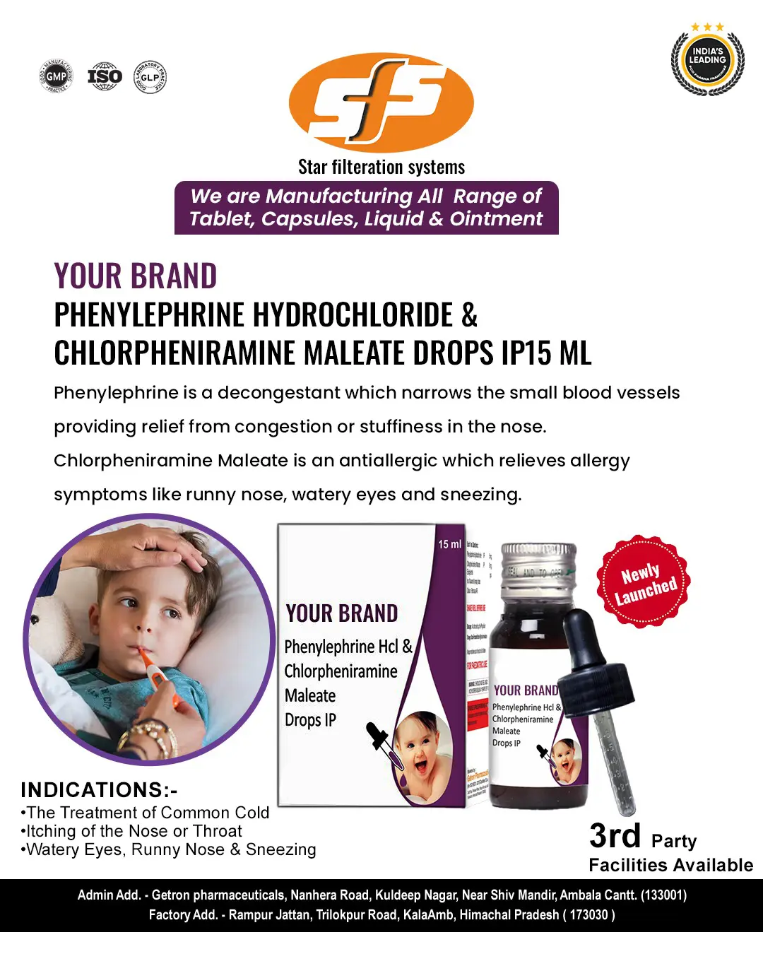 Phenylephrine Hydrochloride & Chlorpheniramine Maleate Drops IP15ml