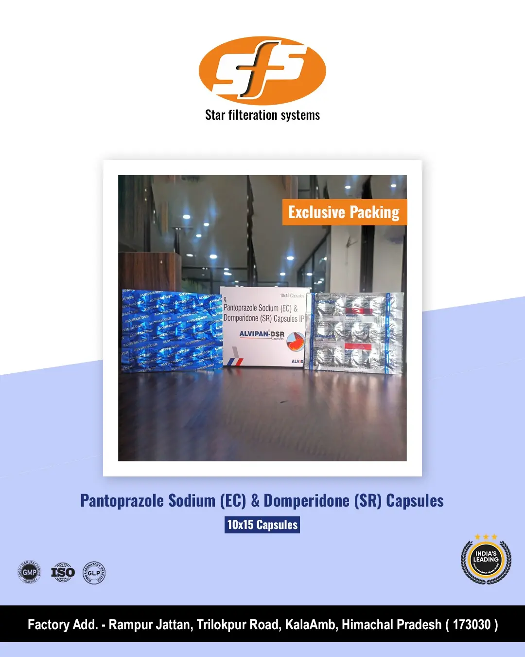 Pantoprazole Sodium (EC) &amp; Domperidone (SR) Capsules (10*15)
