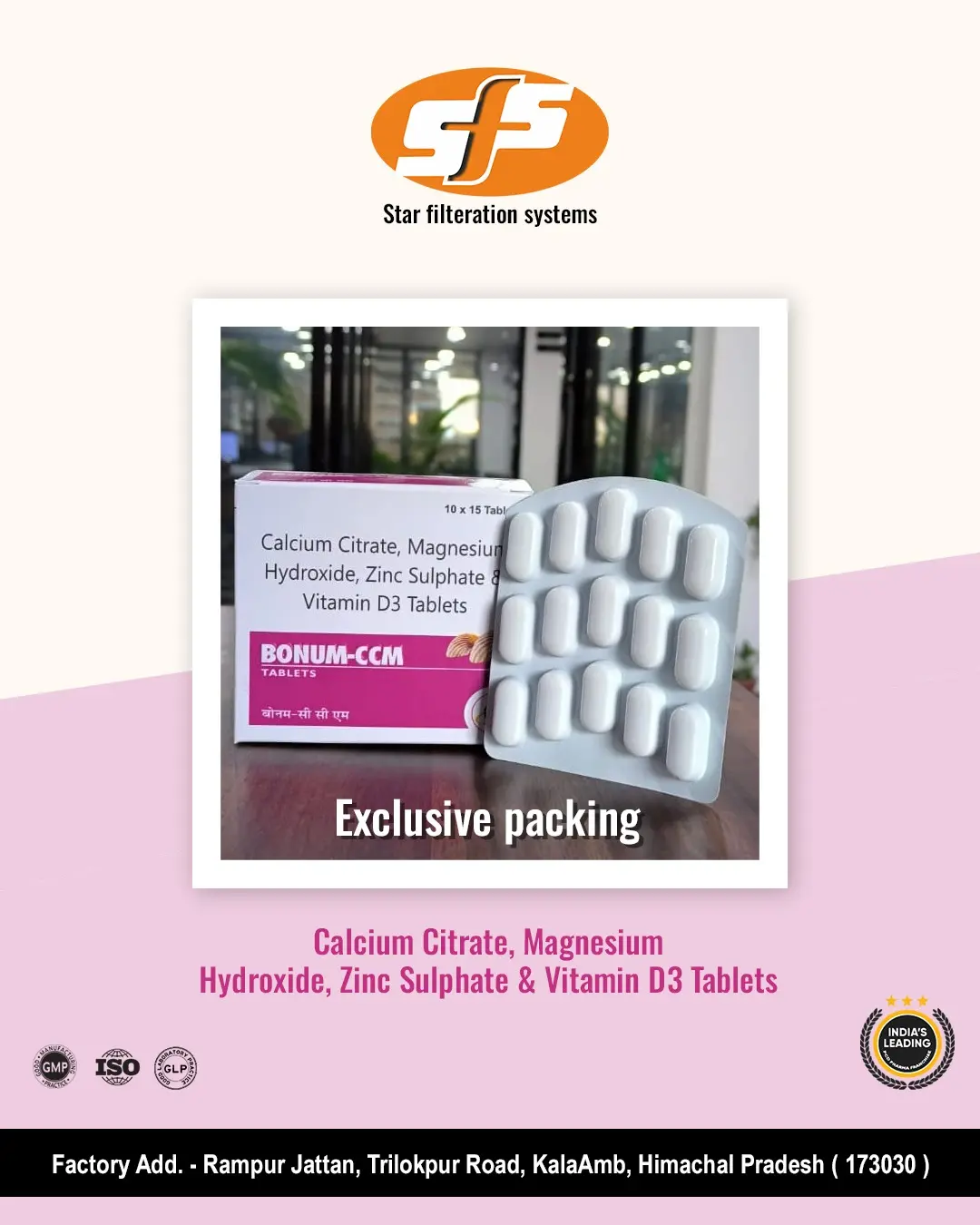 Calcium Citrate, Magnesium Hydroxide, Zinc Sulphate &amp; Vitamin D3 Tablets